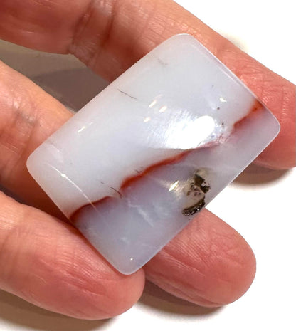 Natural Blue Chalcedony AAA Rectangular Cabochon – 25x37mm – #CAB2