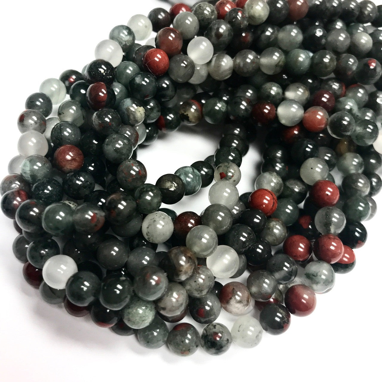 African Bloodstone Highly Polished Round Beads 6mm