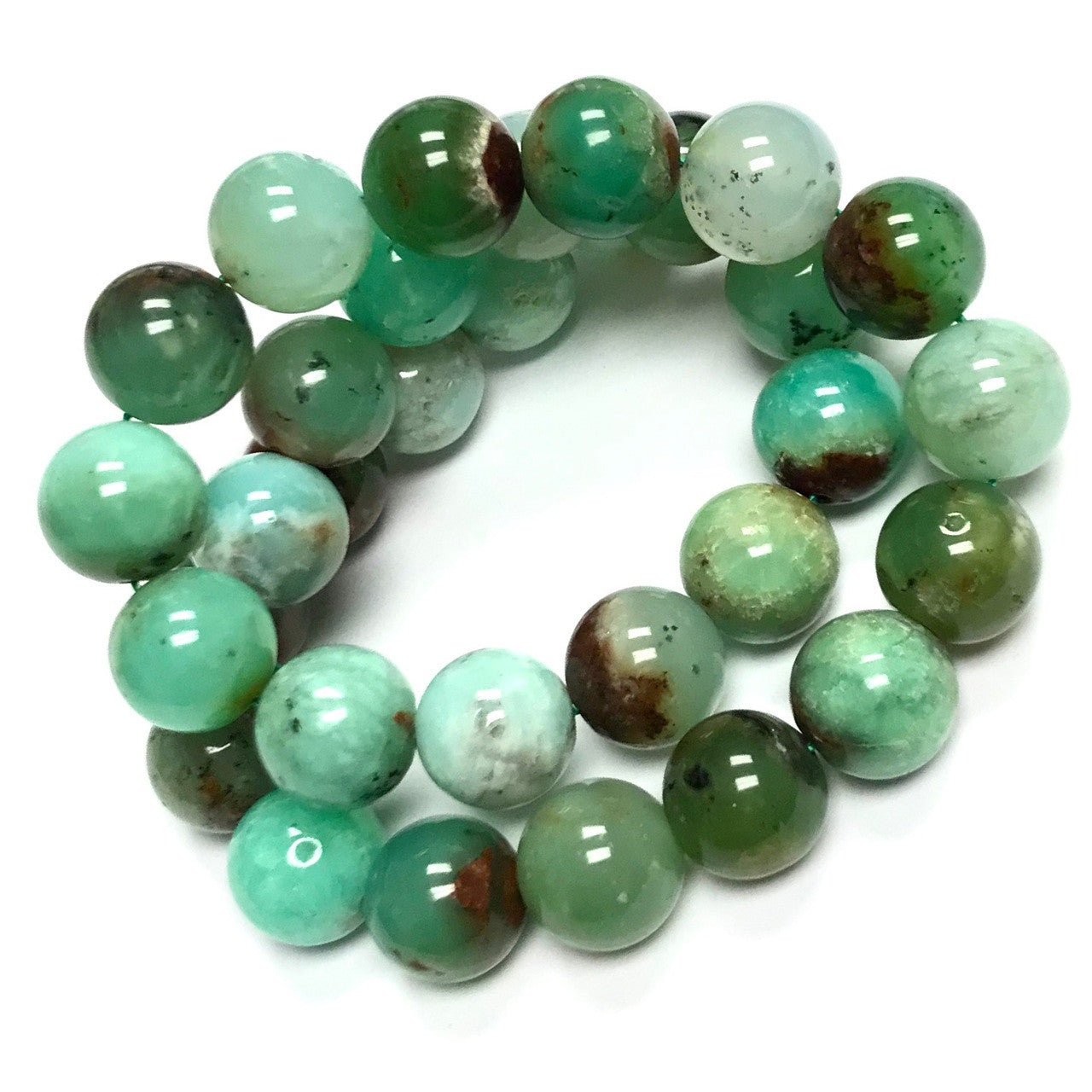 RARE Highly Polished Chrysoprase Round Beads-12mm