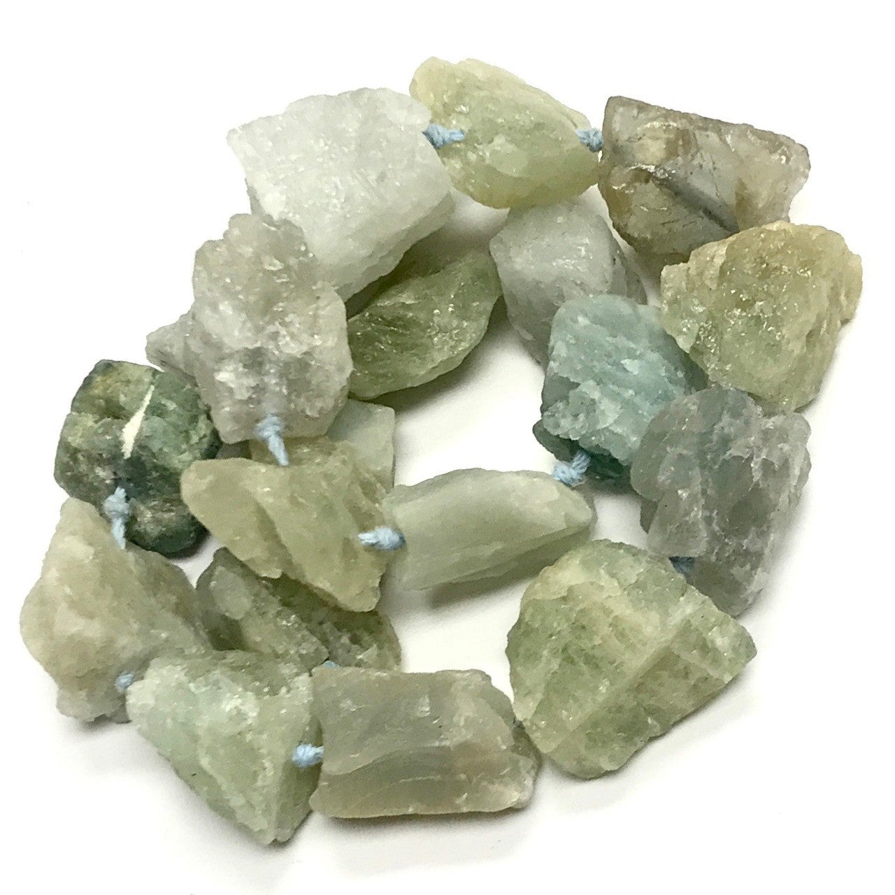 Rough Cut Aquamarine Nugget Beads