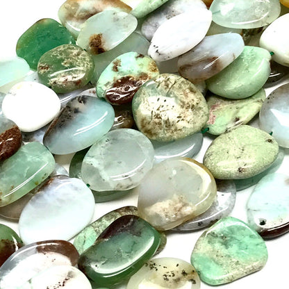 Chrysoprase Polished Free Form Flat Oval Beads