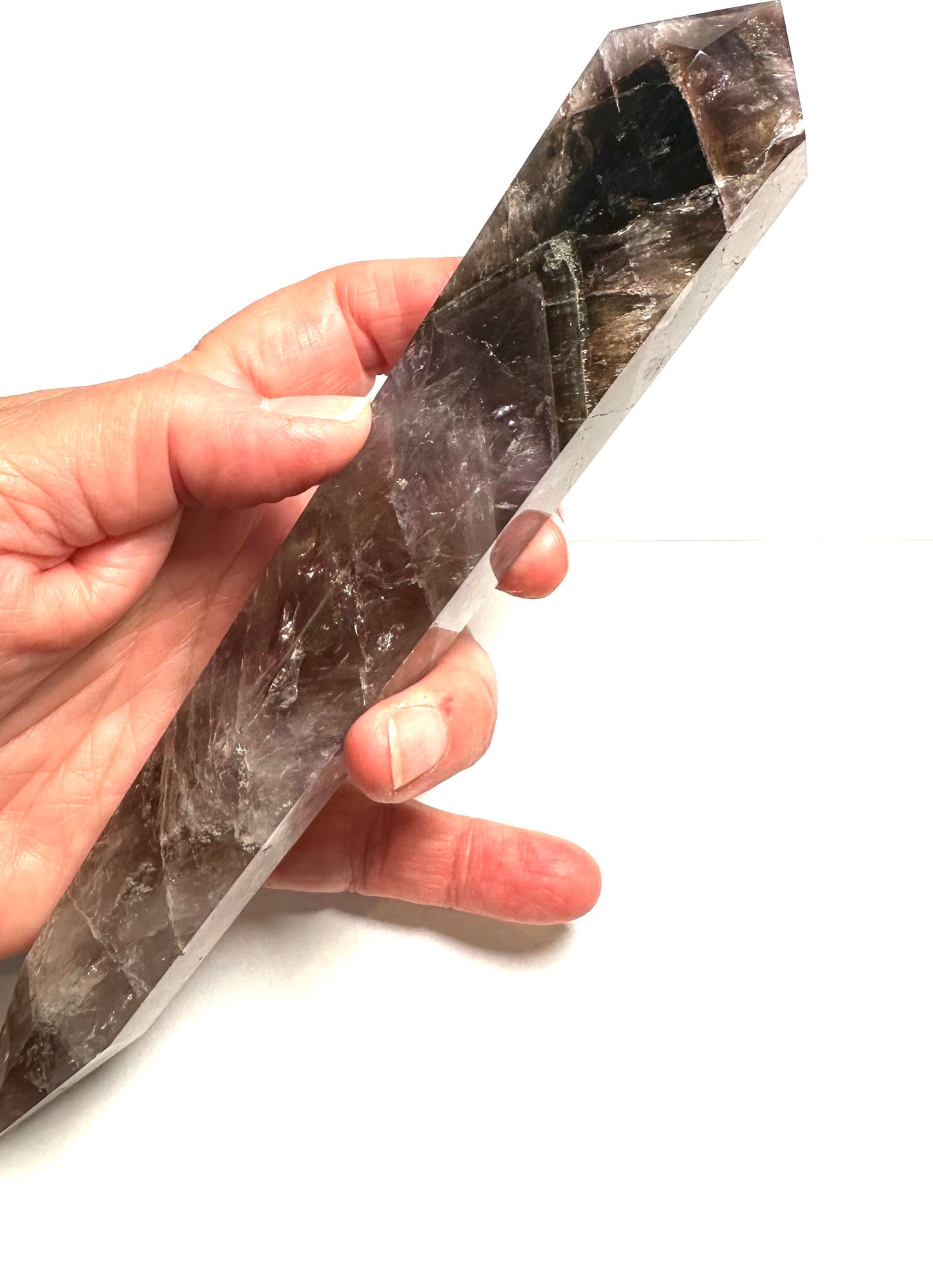 Super Seven Vogel Crystal Wand with Rainbows – 6 Sided Vogel Cut Quartz 8.25 x 1.5" NC7349