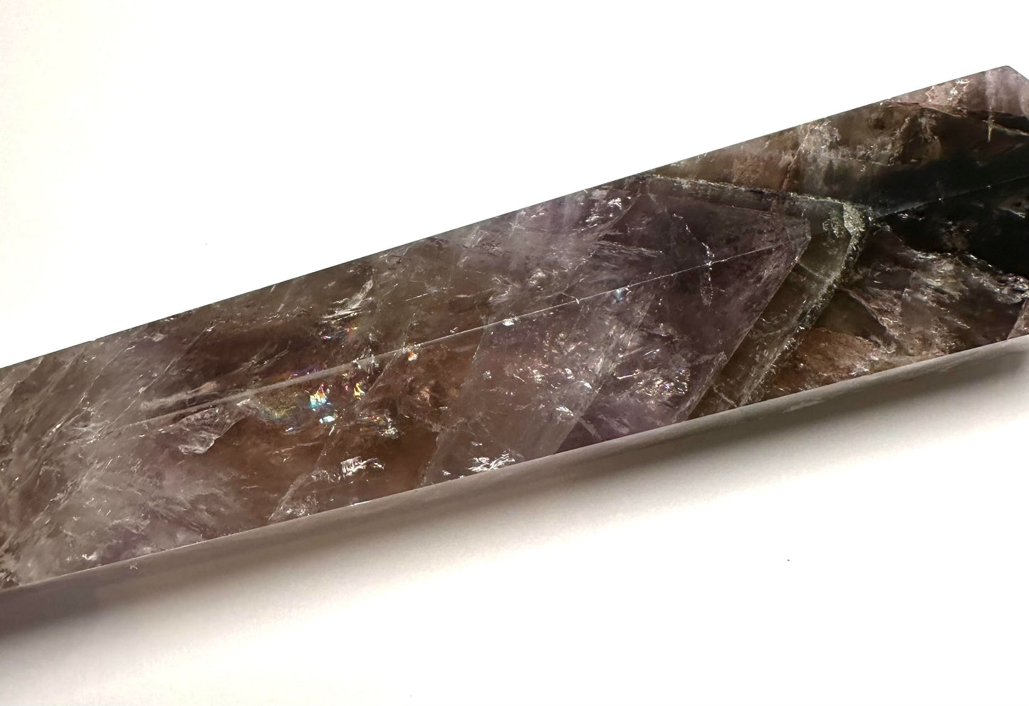 Super Seven Vogel Crystal Wand with Rainbows – 6 Sided Vogel Cut Quartz 8.25 x 1.5" NC7349