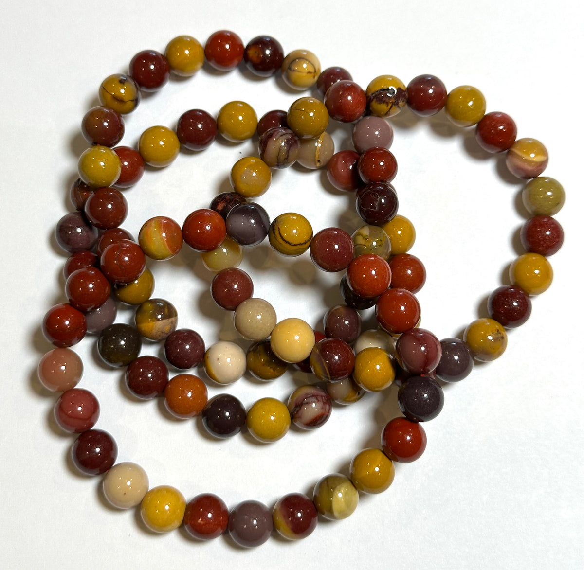 Natural 8mm Mookaite Jasper Mala Bracelet #MALA19