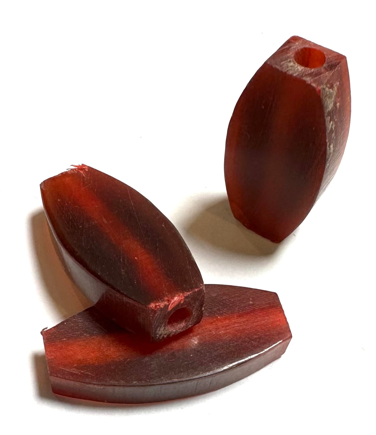 Vintage Horn Beads, 24 x 11 x 5mm, Bulk Lot of 35 #VB7910
