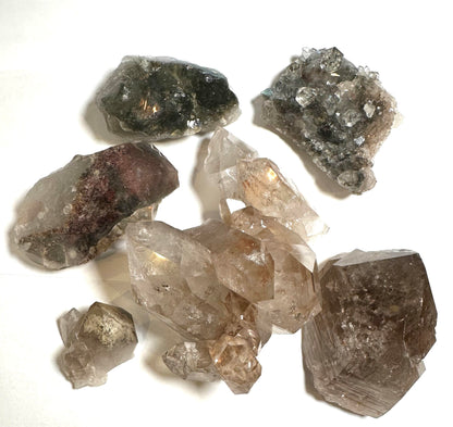 Raw Lodolite Quartz Parcel – 1.53 Kilos (6 Natural Pieces) #Whole02