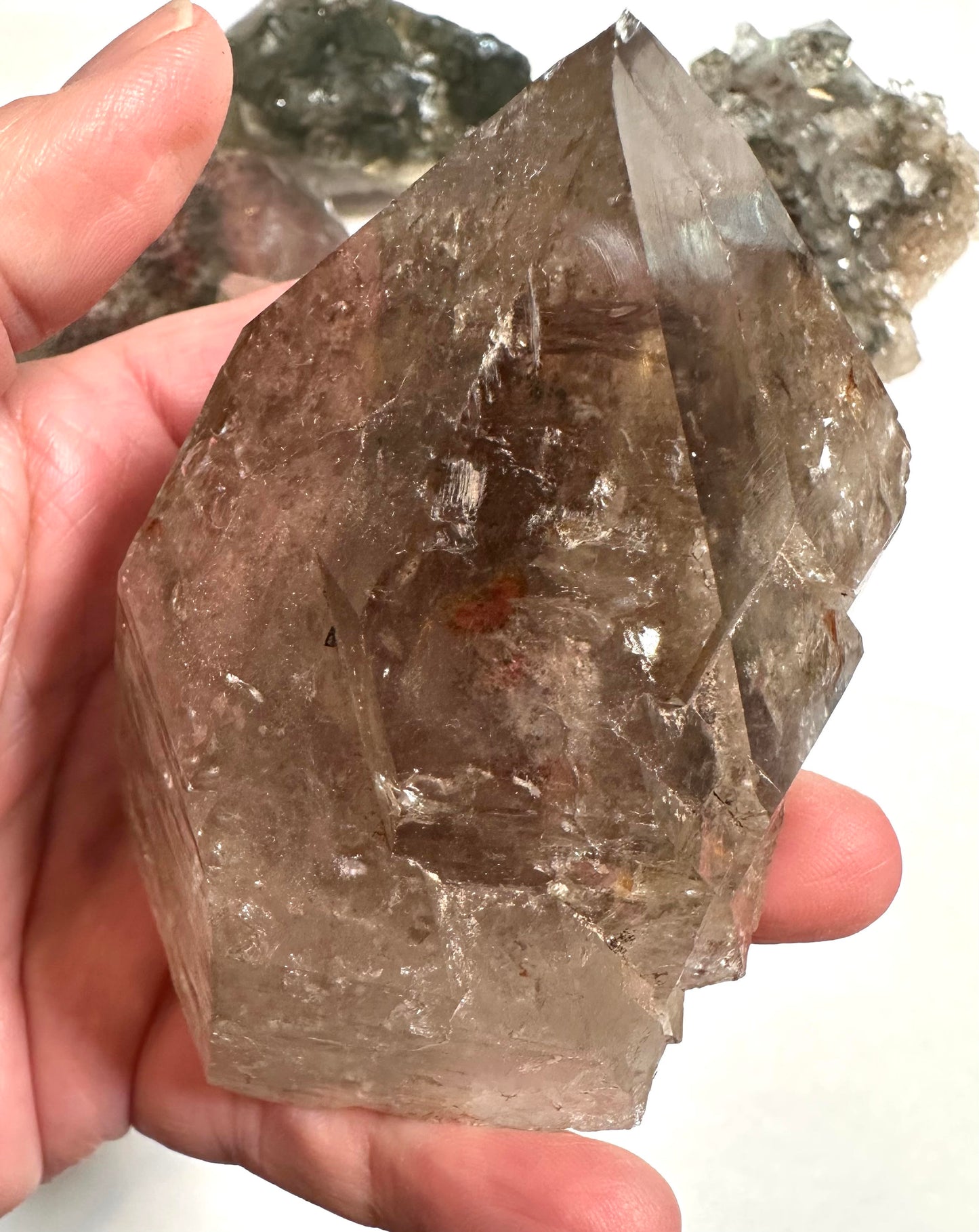Raw Lodolite Quartz Parcel – 1.53 Kilos (6 Natural Pieces) #Whole02